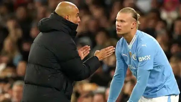 Manchester City boss Pep Guardiola urges Erling Haaland to relax