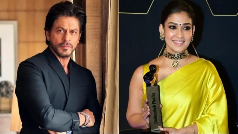 Video: SRK kisses Nayanthara, does ‘Chaleya’ step as he presents an award to her