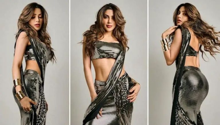 Nikki Tamboli HOT pictures: Actress faults sexy curves in shimmery saree