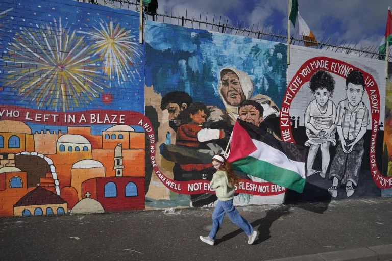 Murals by Gazan artists recreated on Belfast wall in show of solidarity