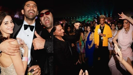 Ambani bash unseen pics: Ranbir gives a thumbs up to Ananya Panday, Aditya’s jodi, Shah Rukh dances with Rihanna