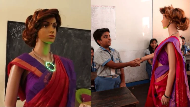 Dressed in saree, meet India’s first-ever AI teacher robot named ‘Iris