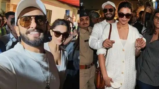 Deepika Padukone and Ranveer Singh get mobbed at Jamnagar airport. Watch how he protected his pregnant wife