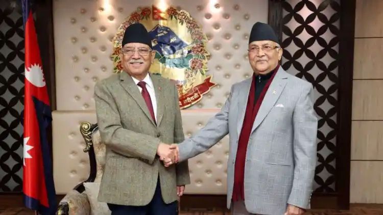 Prachanda set to form a new government with KP Oli’s party after splitting with Nepali Congress