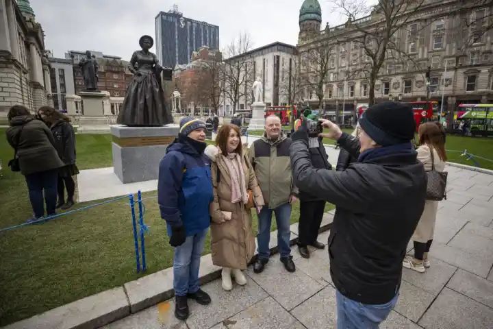 Statues unveiled at Belfast City Hall on International Women’s Day