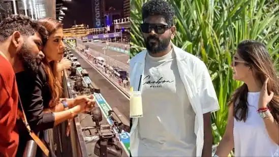 Nayanthara and Vignesh Shivn share a romanic moment as they attend Saudi Arabia Grand Prix together. See pics