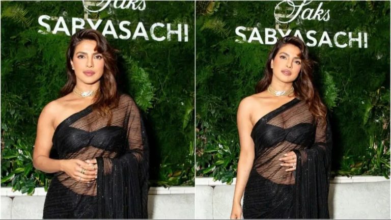 Pics: ‘Desi Girl’ Priyanka Chopra is beauty personified in black Sabyasachi saree