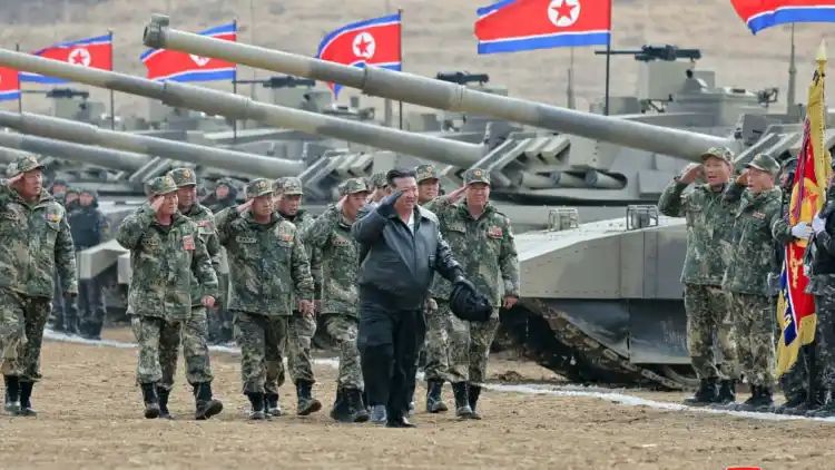 North Korea’s Kim Jong Un leads new war tank training in mock battle