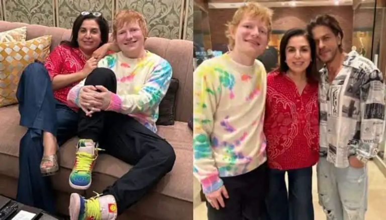 Farah Khan meets Ed Sheeran after 7 years at Shah Rukh Khan’s house, shares picture