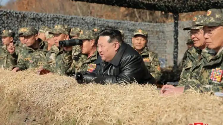 Donned in leather jacket, North Korea’s Kim Jong Un ‘drives’ new battle tank in mock battle