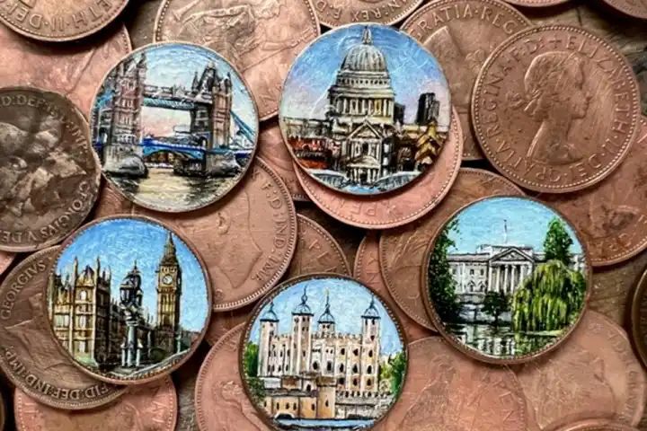 Essex artist paints famous UK landmarks on coins to show ‘beauty’ of miniature