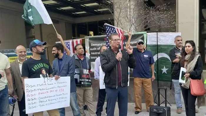 PTI Supporters Stage Demonstrations Outside IMF’s Washington Headquarters