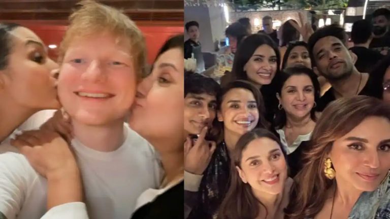 Ed Sheeran gets kiss from Malaika Arora, Huma Qureshi parties with singer at Farah Khan’s bash; Inside PICS will give you FOMO