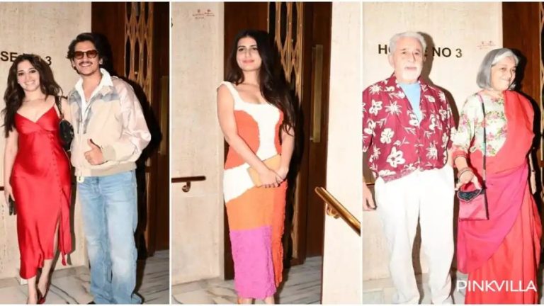 WATCH: Tamannaah Bhatia arrives hand-in-hand with Vijay Varma, Naseeruddin Shah, Ratna Pathak and others spotted at Manish Malhotra’s bash