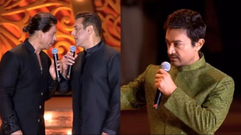 SRK, Salman Khan ‘fight’ on stage at Jamnagar bash. See Aamir Khan’s reaction