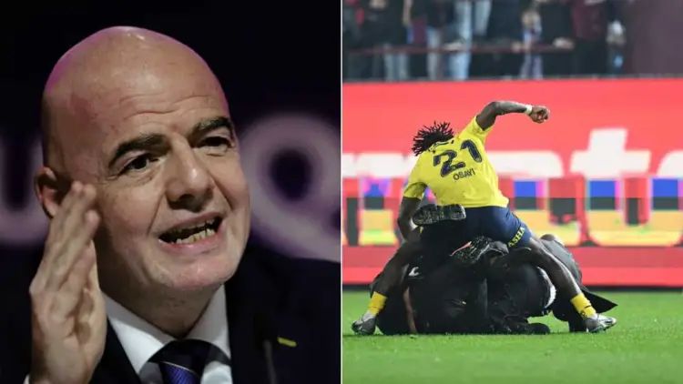 FIFA boss Infantino calls for action over Trabzonspor fans attacking Fenerbahce players in Turkey