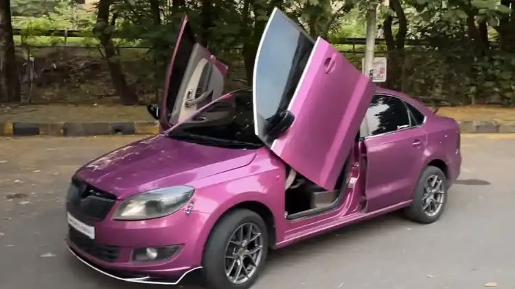 Modified Cars In India: Skoda Rapid With Lamborghini-Style Scissor Doors