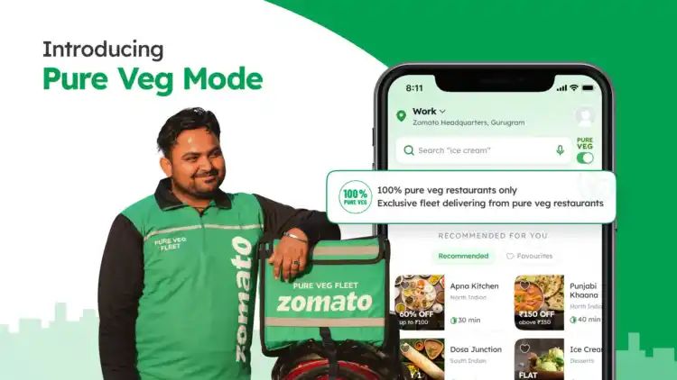 Zomato launches ‘Pure Veg Mode’ and ‘Pure Veg Fleet’ to cater to vegetarian dietary preferences