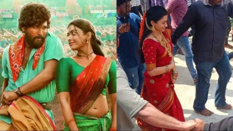 Leaked video: Rashmika Mandanna arrives in red saree on ‘Pushpa 2’ sets