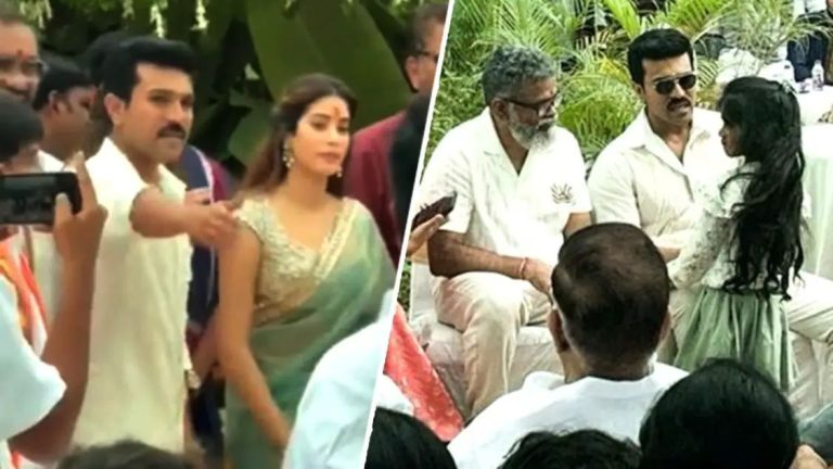 Viral Video: Ram Charan, Janhvi Kapoor Share A Candid Moment During RC16 Pooja Ceremony