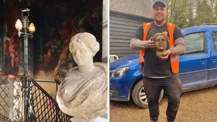 Construction workers discover a 1,800-year-old Roman statue in parking lot