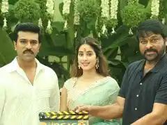 New Pics Of Chiranjeevi, Ram Charan And Janhvi Kapoor From RC16 Launch