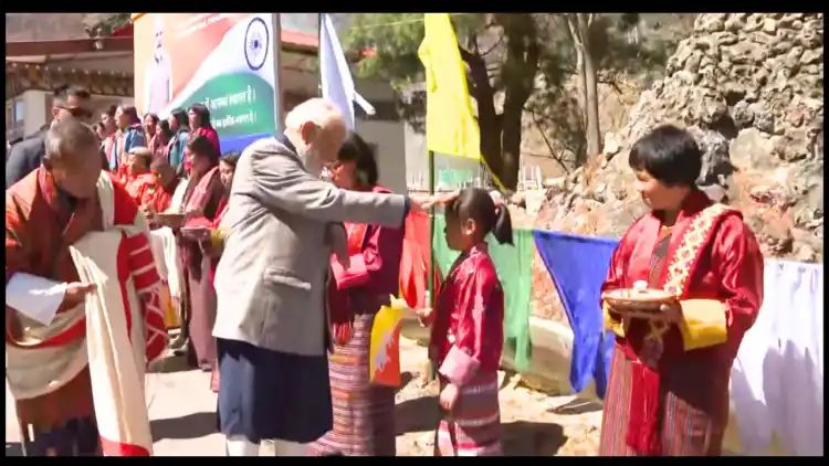 Bhutanese people throng 45km stretch to welcome PM Modi in Thimphu