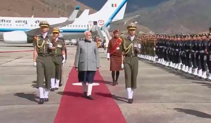 PM Modi arrives in Bhutan on two-day State visit; receives red carpet welcome