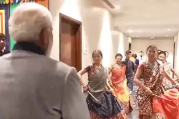 Bhutanese youngsters perform on Garba song written by Prime Minister Narendra Modi to welcome him