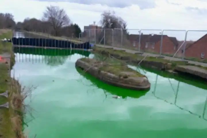 Residents confusion as Birmingham canal turns green