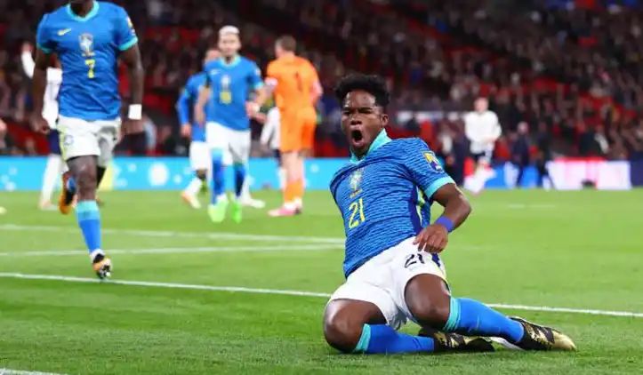 Endrick announces his arrival at Wembley; scores his first goal for Brazilian national team