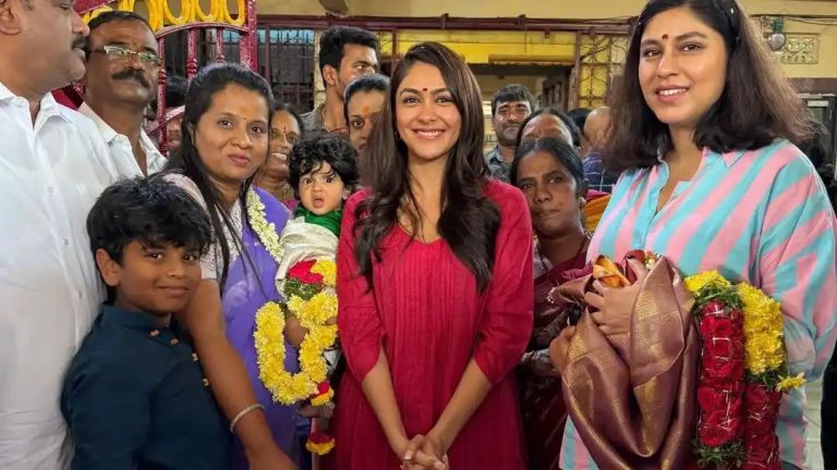 Mrunal Thakur Seeks Blessings At Sri Yellamma Pochamma Temple In Hyderabad Ahead Of Family Star Release, VIDEO