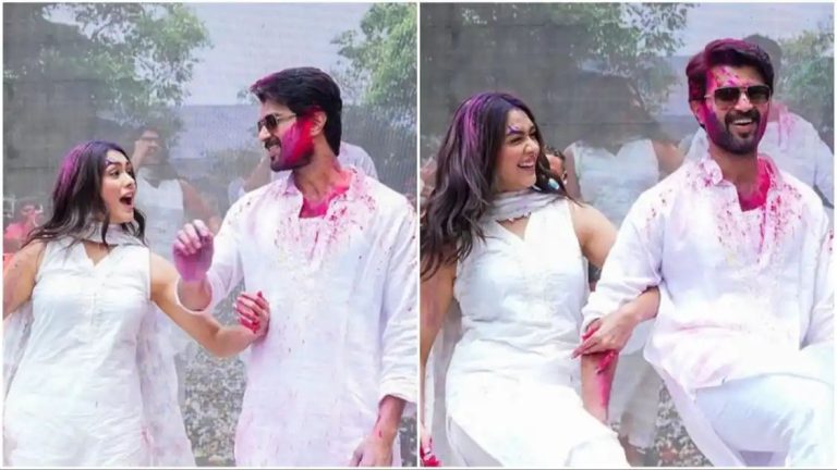 Vijay Deverakonda, Mrunal Thakur dance to ‘The Family Star’ song at Holi bash