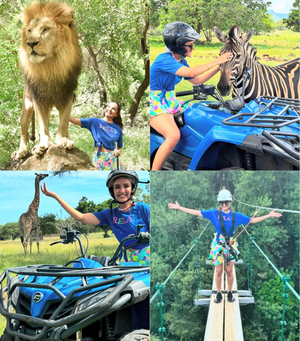 Jasmine Bhasin poses with lion, enjoys ziplining at Mauritius wildlife park