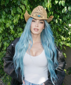 Megan Fox flaunts ‘blue bob’ at Celsius Cosmic Desert party on Coachella weekend