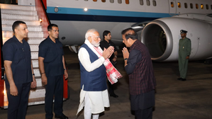 PM Modi lands in Guwahati to kickstart poll campaign