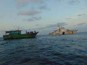 Fishing boat, stranded off Karnataka, towed to safety by Coast Guard