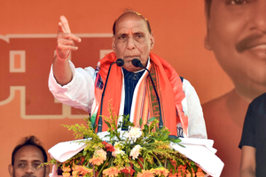 Rajnath Singh’s nomination on Monday, UP & Uttarakhand CMs to lead roadshow