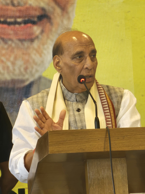 Defence Minister Rajnath Singh slams Congress over ‘appeasement’ politics