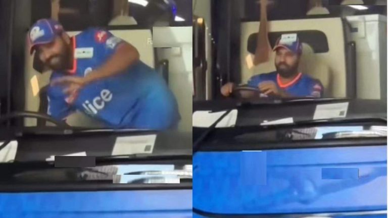 Watch: Mumbai Indians’ Rohit Sharma Turns Bus Driver, Invites Fans Aboard in Heartwarming Video