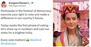 Every vote make a difference to country’s future, says Kangana Ranaut on voting day