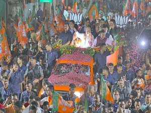 HM Amit Shah holds roadshow in Guwahati