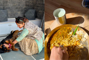 Rubina Dilaik unwinds in Himachal, spends some ‘paw’ time and enjoys dal-chawal-raita