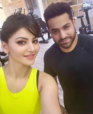 Urvashi Rautela filters ‘lion-hearted’ Jr NTR as they catch up at a gym