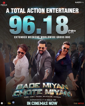 ‘Bade Miyan Chote Miyan’ keeps cash registers ringing, mints Rs 96.18 cr worldwide