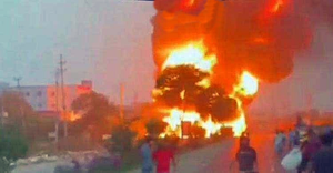 One killed as four vehicles catch fire after oil tanker overturns in Bangladesh