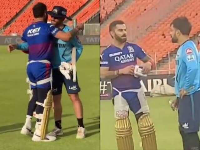 Watch: Virat Kohli’s Warm Exchange with Kane Williamson and Rashid Khan Before GT vs RCB Match in Ahmedabad