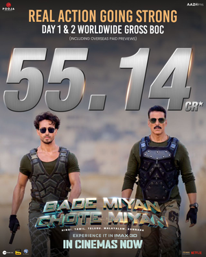 ‘Bade Miyan Chote Miyan’ continues to wow audience, grosses Rs 55.14 cr worldwide