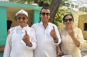 Ola CEO Bhavish Aggarwal casts his vote in Ludhiana with parents