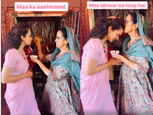 Kangana Ranaut takes ‘aashirwad’ from 'maa', calls her ‘ishwar ka roop’